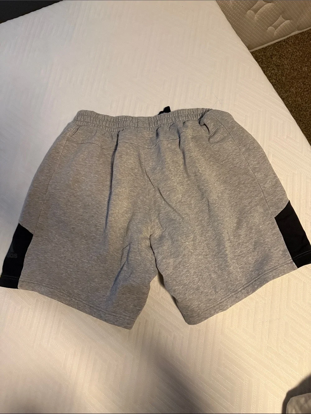 adidas Gray Athletic Shorts with Black Side Panels